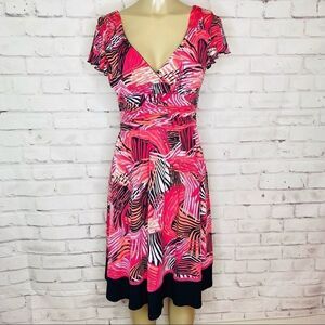 Sandra Darren Fit and  flare Flutter Sleeve Dress